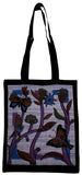 Kancelárska školská taška s kvetinovým motýľom 14 x 17 fialová 