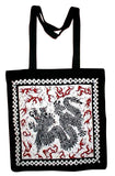 Orientalna torba podróżna Dragon Tote School Shopping 16 x 17 biała 