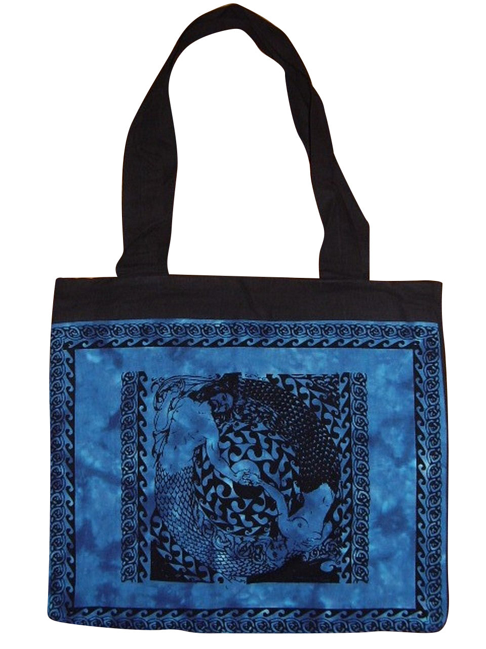 Lined Cotton Celtic Tote Bag Tender Waves 15 x 17 