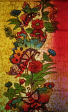 Auténtico algodón Batik Textil Arte Mariposas en Flor 56" x 18" Multicolor 