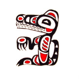 Ręcznie malowana sztuka tekstylna NW American Indian Wolf 9 "x 9" biały 