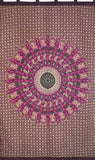 Mandala Schlaufenvorhang aus Baumwolle, 127 x 228 cm, Aubergine