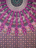 Panel zasłonowy z zakładką Mandala, bawełniany, 50 x 90 cali, bakłażan