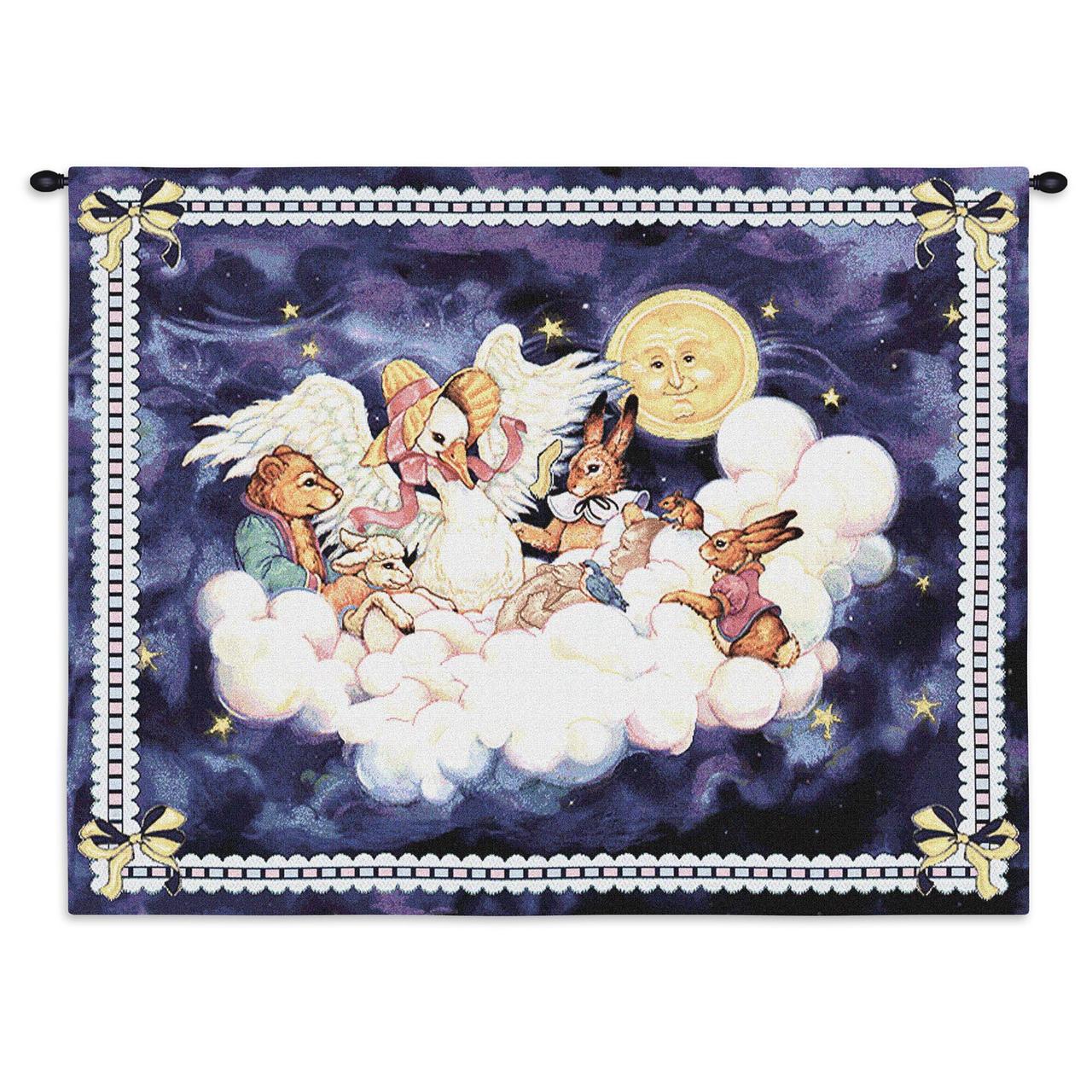 Mother Goose By Donna Race Woven Tapestry Wall Art Hanging Cotton USA Size 33x26 