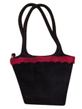 Handgefertigte Handtasche aus Filz, 27,9 x 27,9 cm, mit Reißverschluss, Schwarz 