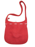 हस्तनिर्मित फेल्ट शोल्डर बैग 13" x 13" ज़िपर संलग्नक लाल 