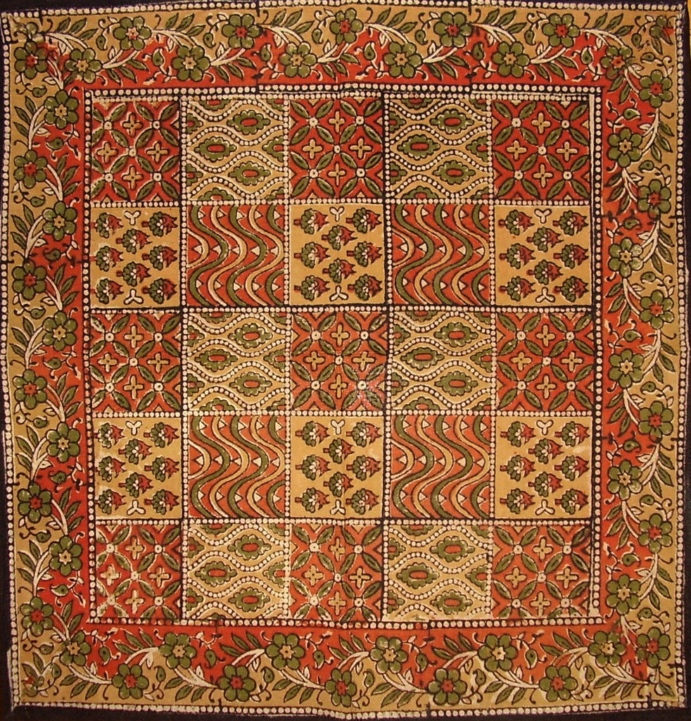 Kalamkari Block Print Cotton Table Napkin 20" x 20" Multi Color