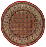 Kalamkari 塊印花圓形棉質桌布 72 吋多色 