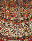 Mantel redondo de algodón con estampado de bloques Kalamkari de 72" multicolor 