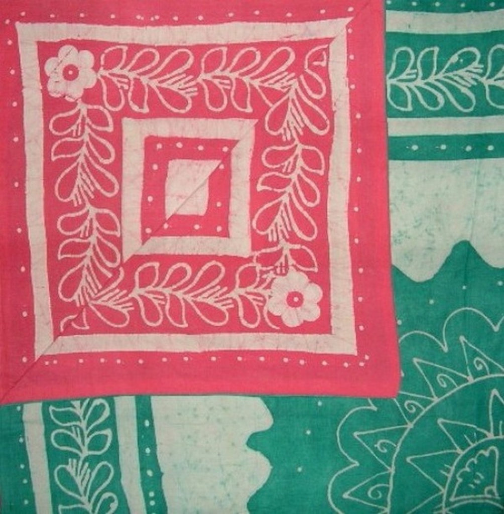 Batikovaný květinový oboustranný povlak na přikrývku bavlna 92" x 88" vhodný pro celou královnu