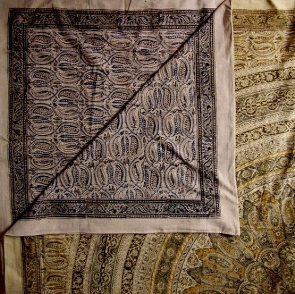 Veggie Dye Block Print ปลอกผ้านวม Mandala Cotton 92 "x 88" เหมาะกับ Full-Queen