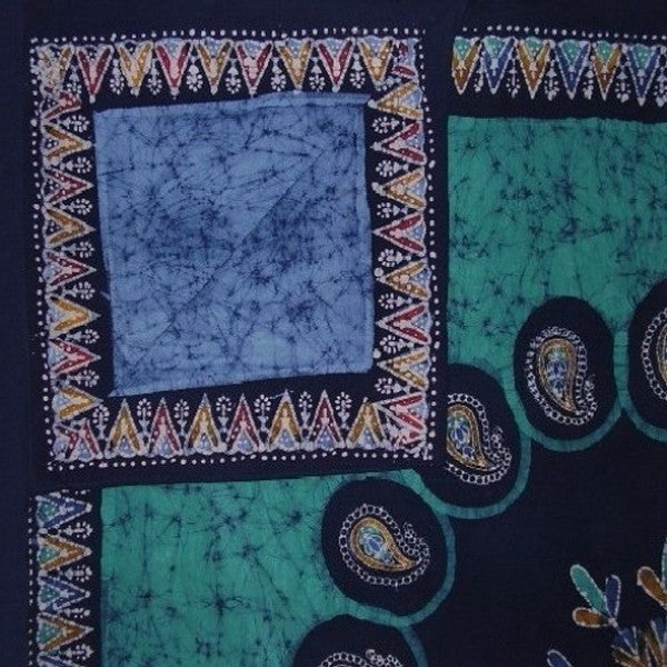 Authentic Batik Reversible Duvet Cover Cotton 106" x 96" Fits Queen-King