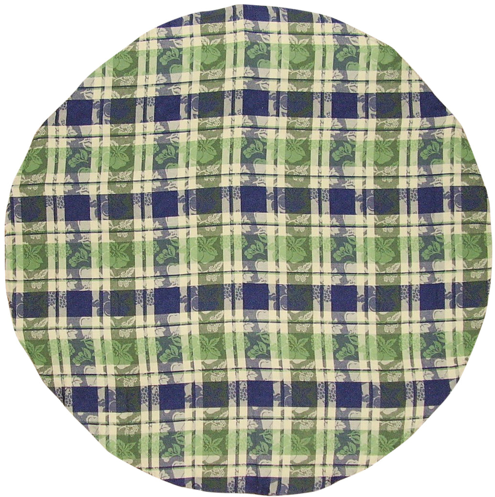 SALE Plaid Cotton Jacquard tablecloth 70 Inch Round Grapevine