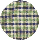 SALE Plaid Cotton Jacquard tablecloth 70 Inch Round Grapevine 