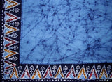Nappe carrée en coton Batik 60" x 60" Bleu