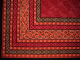 Toalha de mesa de algodão com estampa chita 90" x 60" vermelha