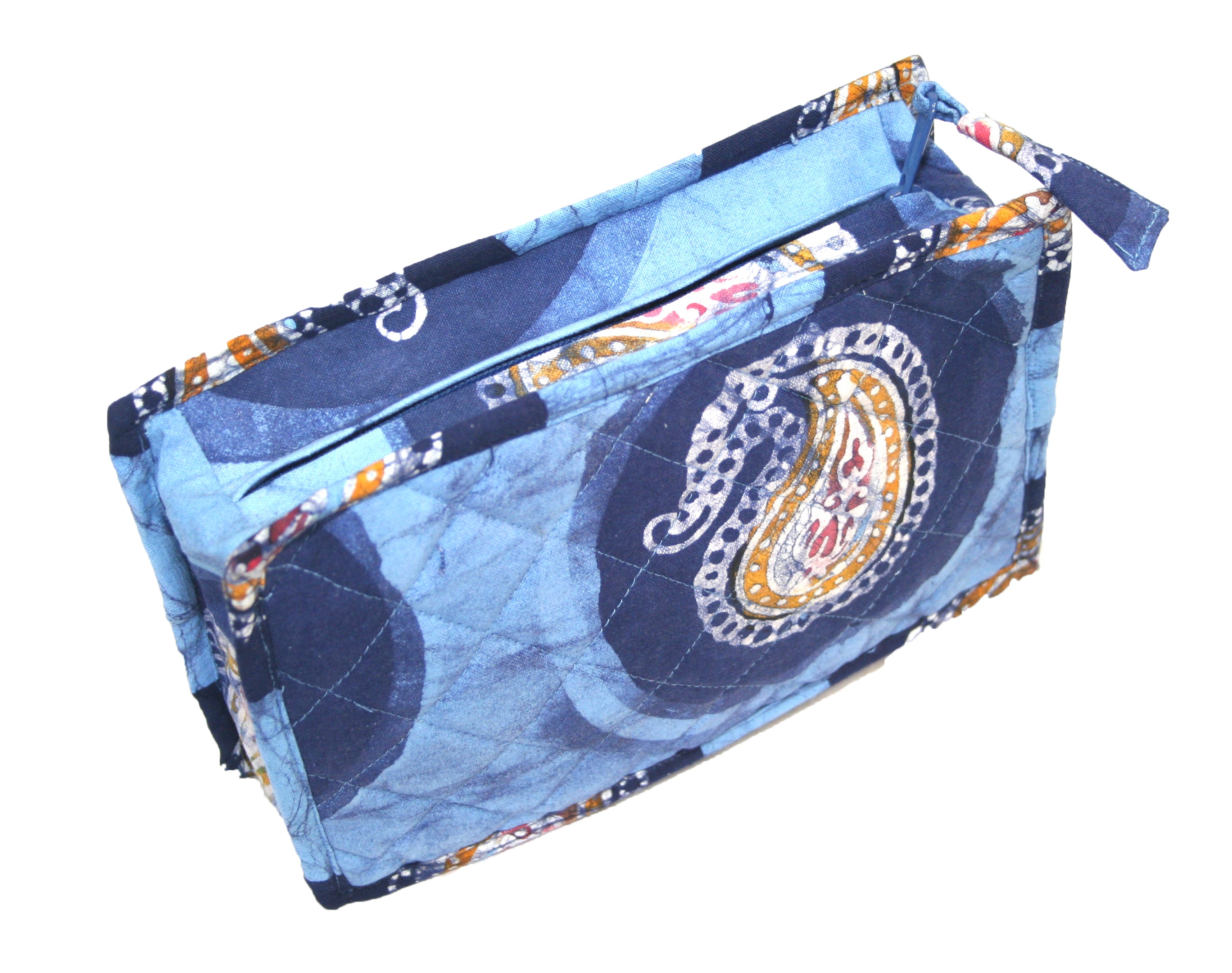 Authentieke batik katoenen gewatteerde clutch bag 9 x 7 