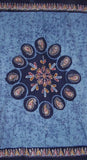 Batikgordijngordijnpaneel katoen 46 x 88 inch blauw