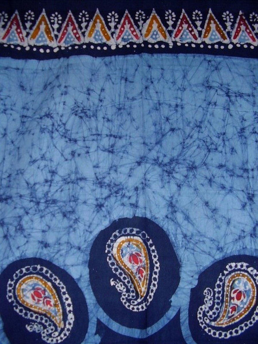 Batikový závěsný panel bavlna 46" x 88" modrý
