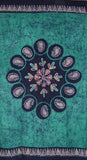 Batik-Vorhang aus Baumwolle, 116,8 x 223,5 cm, Smaragdgrün
