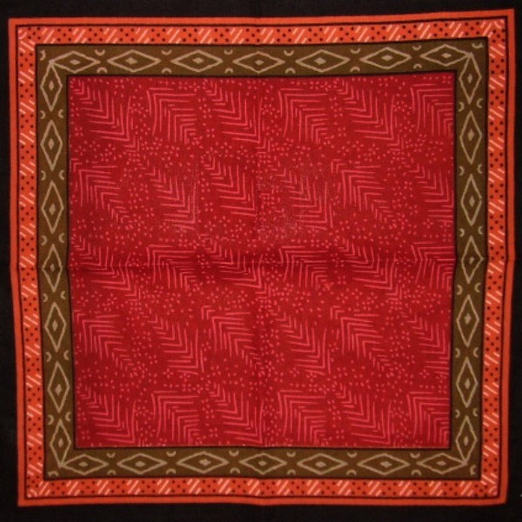 ผ้าเช็ดปากผ้าฝ้ายพิมพ์ลาย Calico 18" x 18" สีแดง
