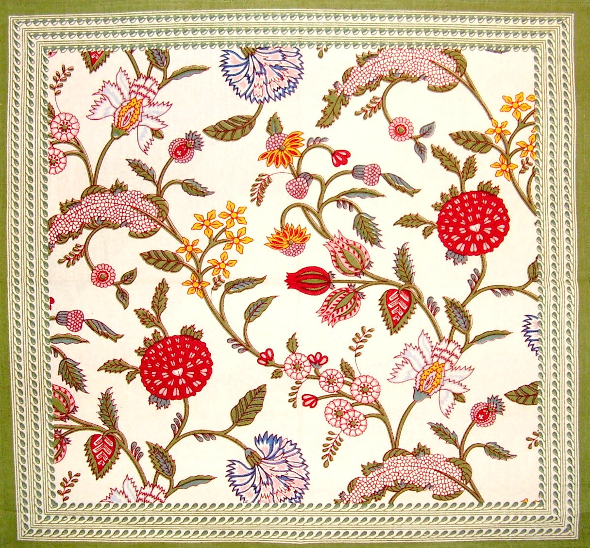 Bawełniana serwetka stołowa w kwiaty, 18 x 18, wielokolorowa