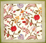 Servilleta de mesa de algodón con diseño floral de bayas, 18.0 x 18.0 in, multicolor