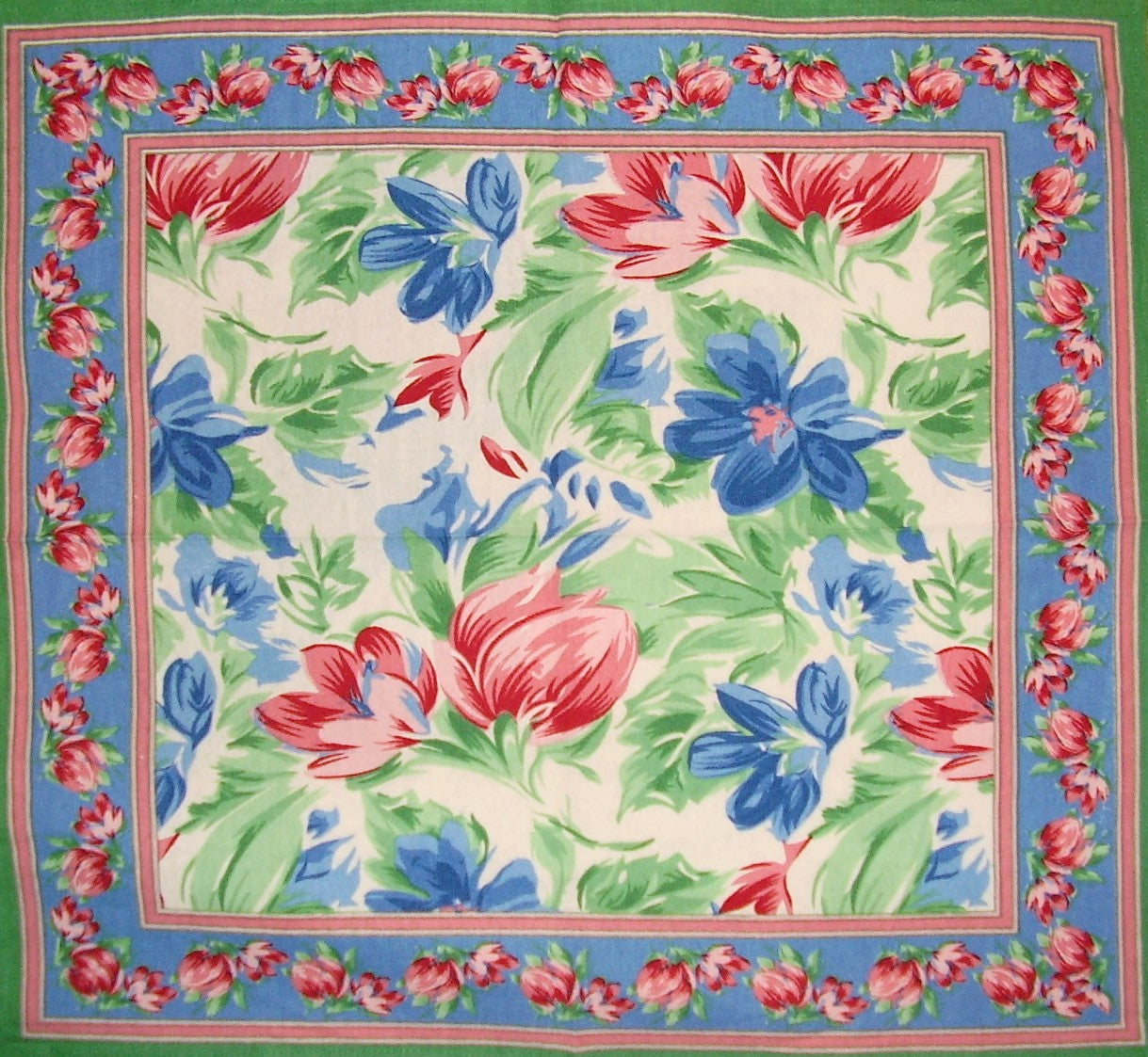 Servilleta de mesa de algodón con pincel floral, 18.0 x 18.0 in, multicolor