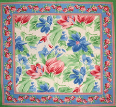 Bombažna namizna prtička Floral Brush 18 x 18 palcev, večbarvna