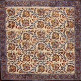 Kalamkari Blockdruck-Tischserviette aus Baumwolle, 45,7 x 45,7 cm, mehrfarbig