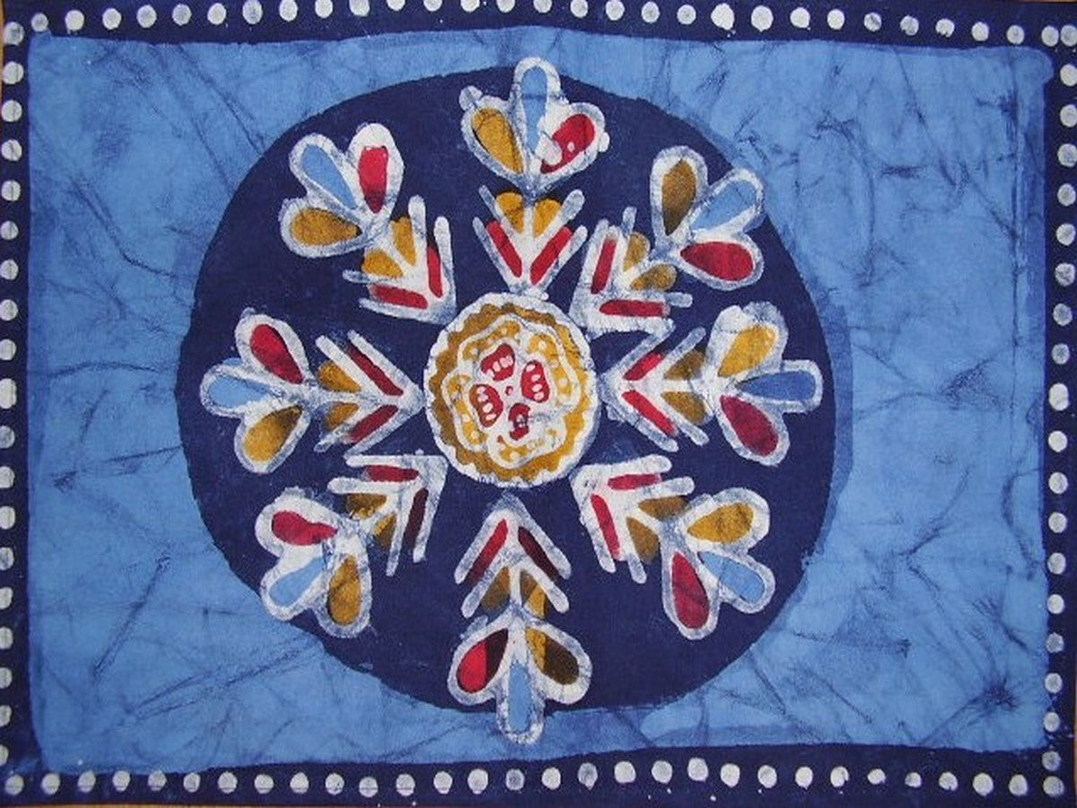 Памучна подложка за маса Batik 19" x 13" синя