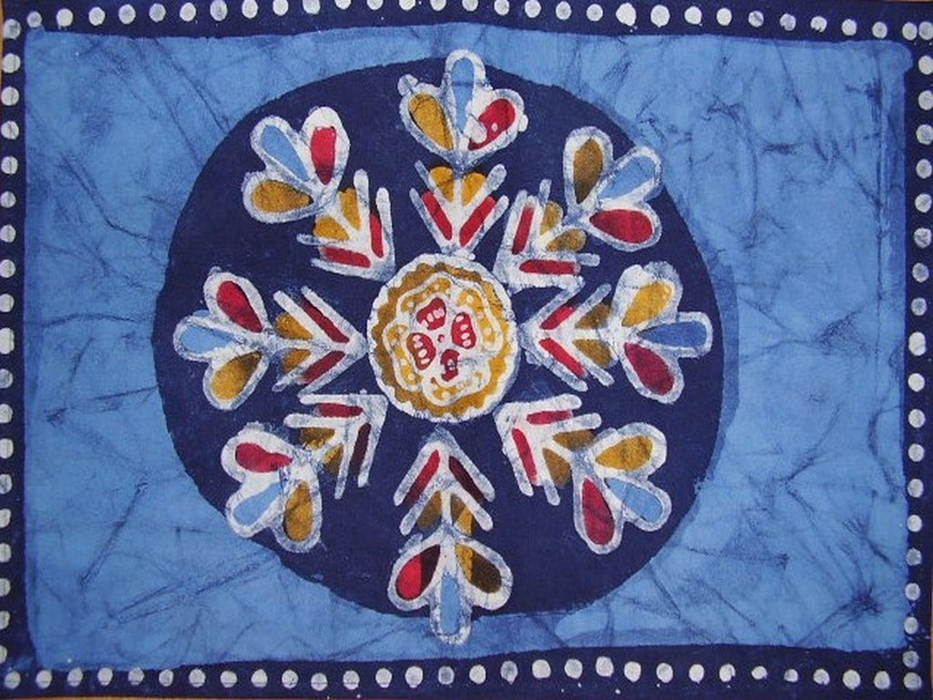 Batikované bavlněné prostírání na stůl 19" x 13" modré
