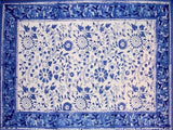 Radžastano blokų spausdinimo medvilnės staliukas 19" x 13" mėlynas