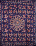 Himmlische Gobelin-Tagesdecke aus Baumwolle, 274 x 223 cm, Full-Queen-Blau 