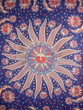 Celestial Tapestry katoenen sprei, 300 x 200 cm, volledig koninginblauw 