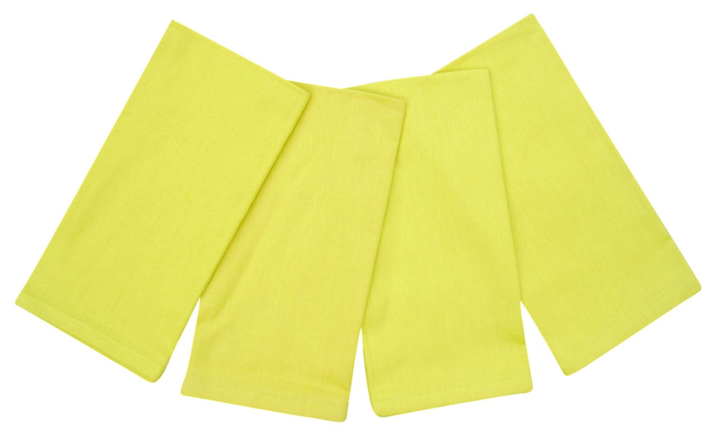 ผ้าเช็ดปากคอตตอน 100% 20" x 20" ชุด 4 ชิ้น สีเหลือง