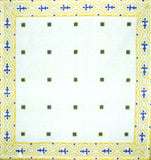 法国乡村印花棉质餐巾 17" x 17" 长春花色和黄色 