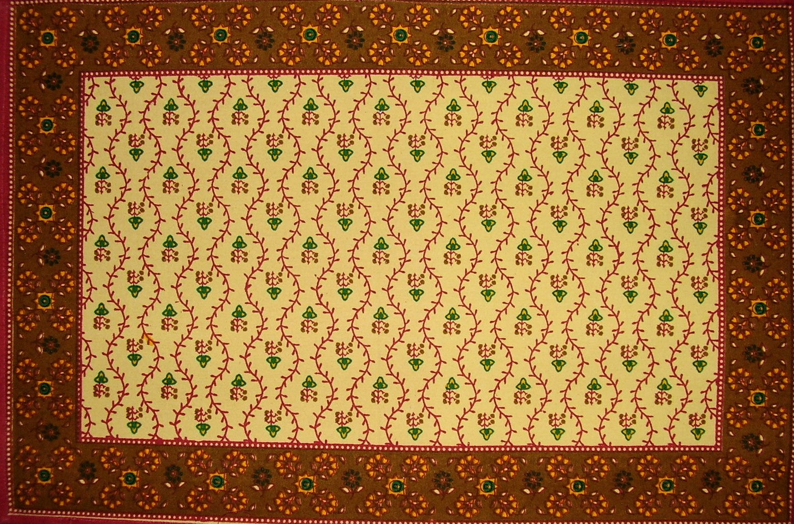 مفرش طاولة من القطن بطباعة بوتي مقاس 19 بوصة × 13 بوصة باللون الأحمر