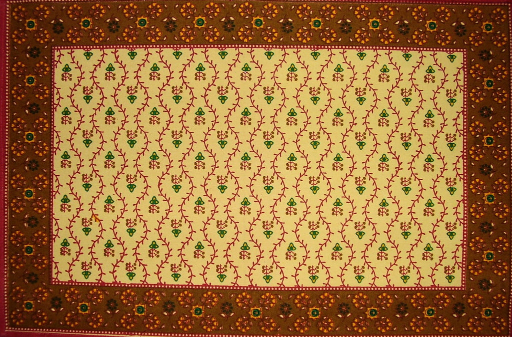 Katoenen tafelplacemat met Buti-print, 40 x 30 cm, rood