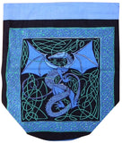 सेल्टिक ड्रैगन बैकपैक मजबूत कॉटन 16 x 18 नीला 