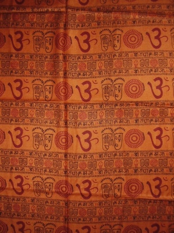 Om Symbol Shal Wrap Будизъм Вискоза 27 x 70 Кехлибар