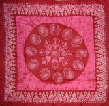 棉质蜡染围巾手帕头带 42 x 42 粉色 