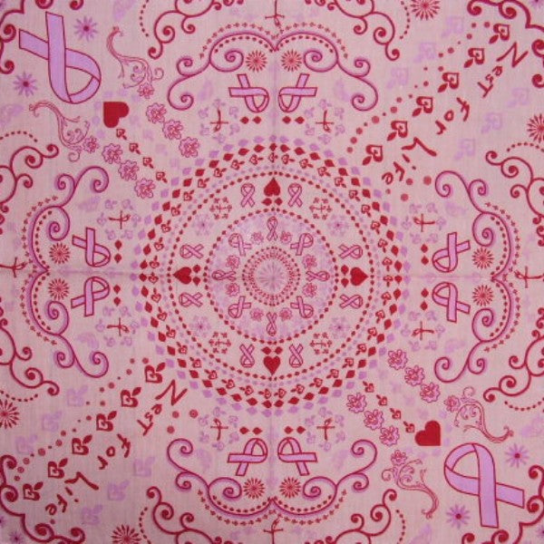 Zest For Life Schal oder Einstecktuch mit rosa Schleife, 55,9 x 55,9 cm, Baumwolle
