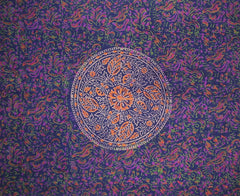Wende-Kissenbezug aus Baumwolle, Sanganeer-Blockdruck, 71,1 x 61 cm, mehrfarbig