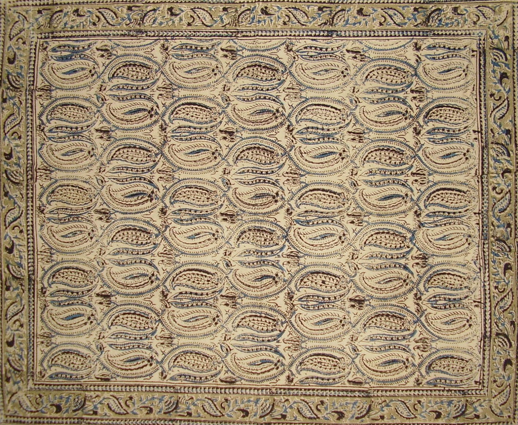 Reversible Cotton Pillow Sham Veggie Dye Block Print 28" x 24" Multi Color