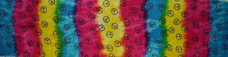 Tie Dye Peace Sign Φουλάρι με μακρύ λαιμό βαμβακερό 18 x 72 τιρκουάζ