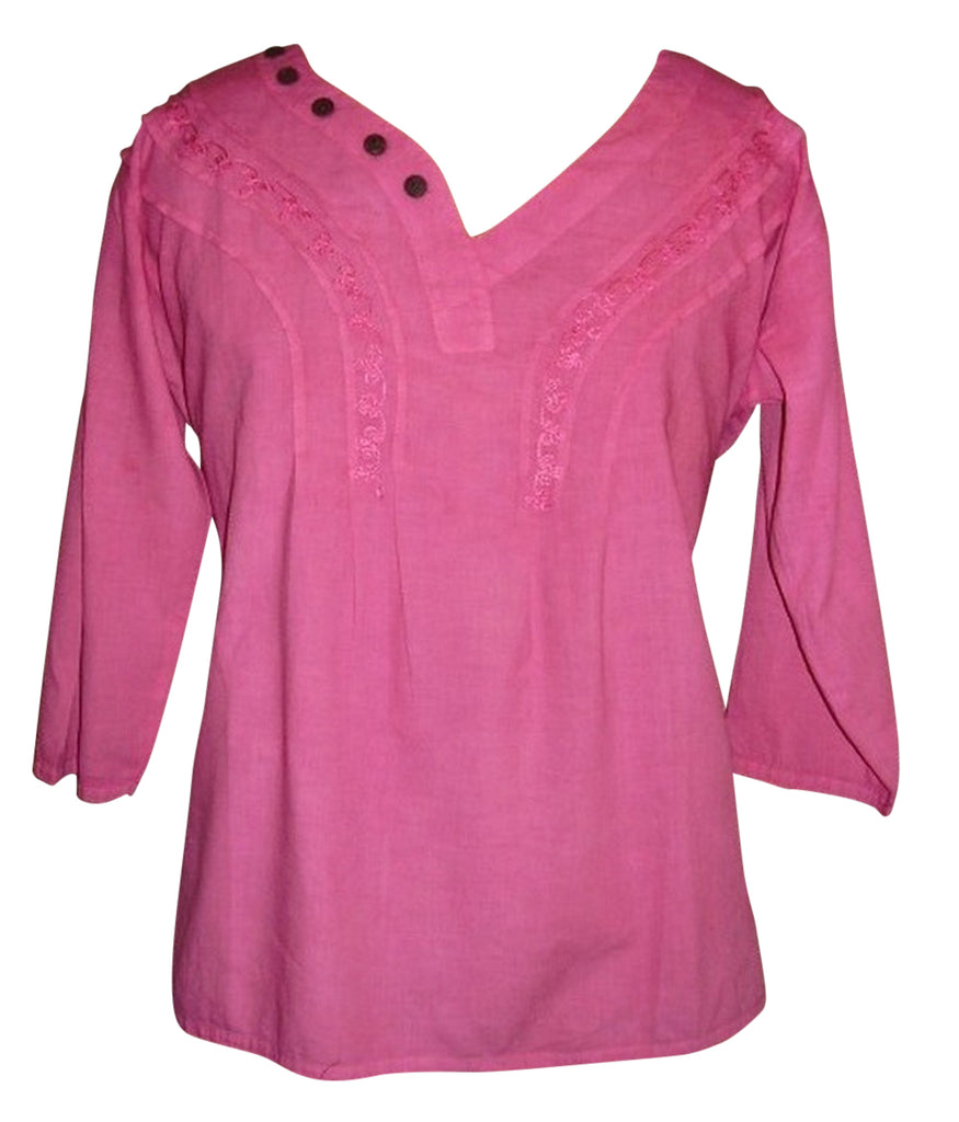 ขาย เสื้อเชิ้ตผู้หญิง เสื้อเบลาส์ สีชมพู Passion น่ารัก l/xl