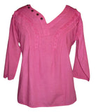 Jual Baju Atasan Blus Merah Muda Gairah Cantik Wanita L/XL 