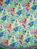 Floral Brush Round Cotton Tablecloth 72" Multi Color