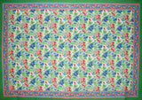 Floral Brush Cotton Tablecloth 90" x 60" Multi Color